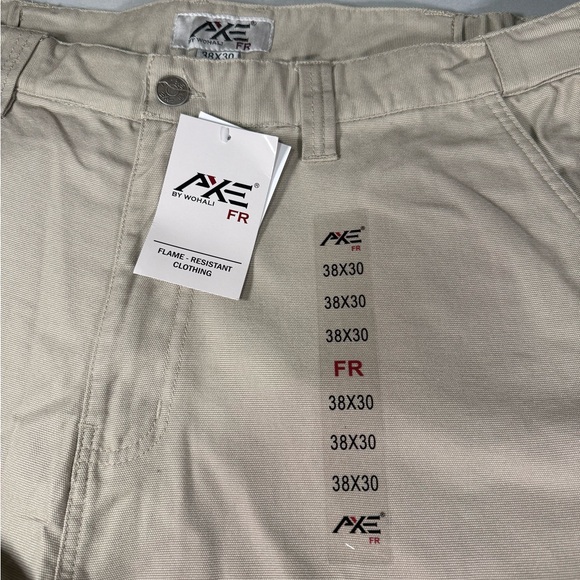 AXE FR 38x30 Flame Resistant Work Pants CAT2 NFPA2112 NWT Khaki - Picture 4 of 14